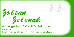 zoltan zelenak business card